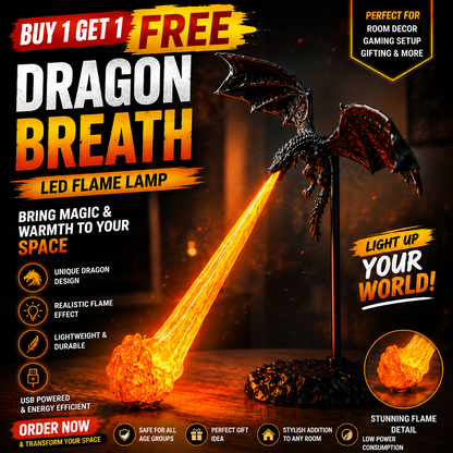 3D Fire-Breathing Dragon LED Lamp – Magical Fantasy Night Light & Room Decor | Buy 1 Get 1 Free| Only-799