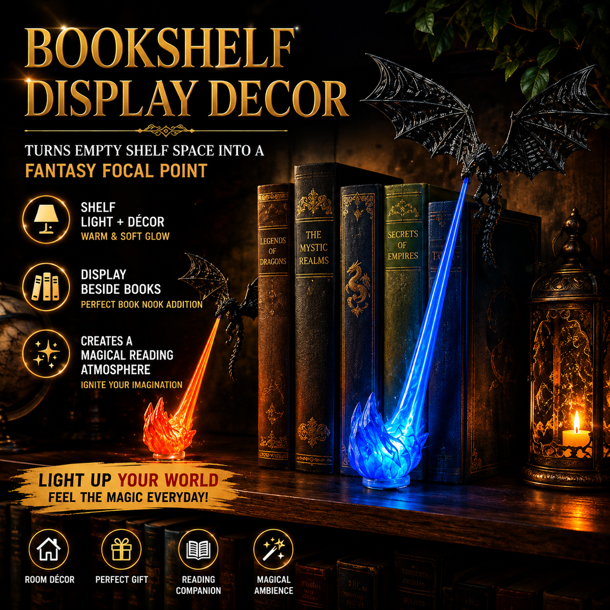 3D Fire-Breathing Dragon LED Lamp – Magical Fantasy Night Light & Room Decor | Buy 1 Get 1 Free| Only-799