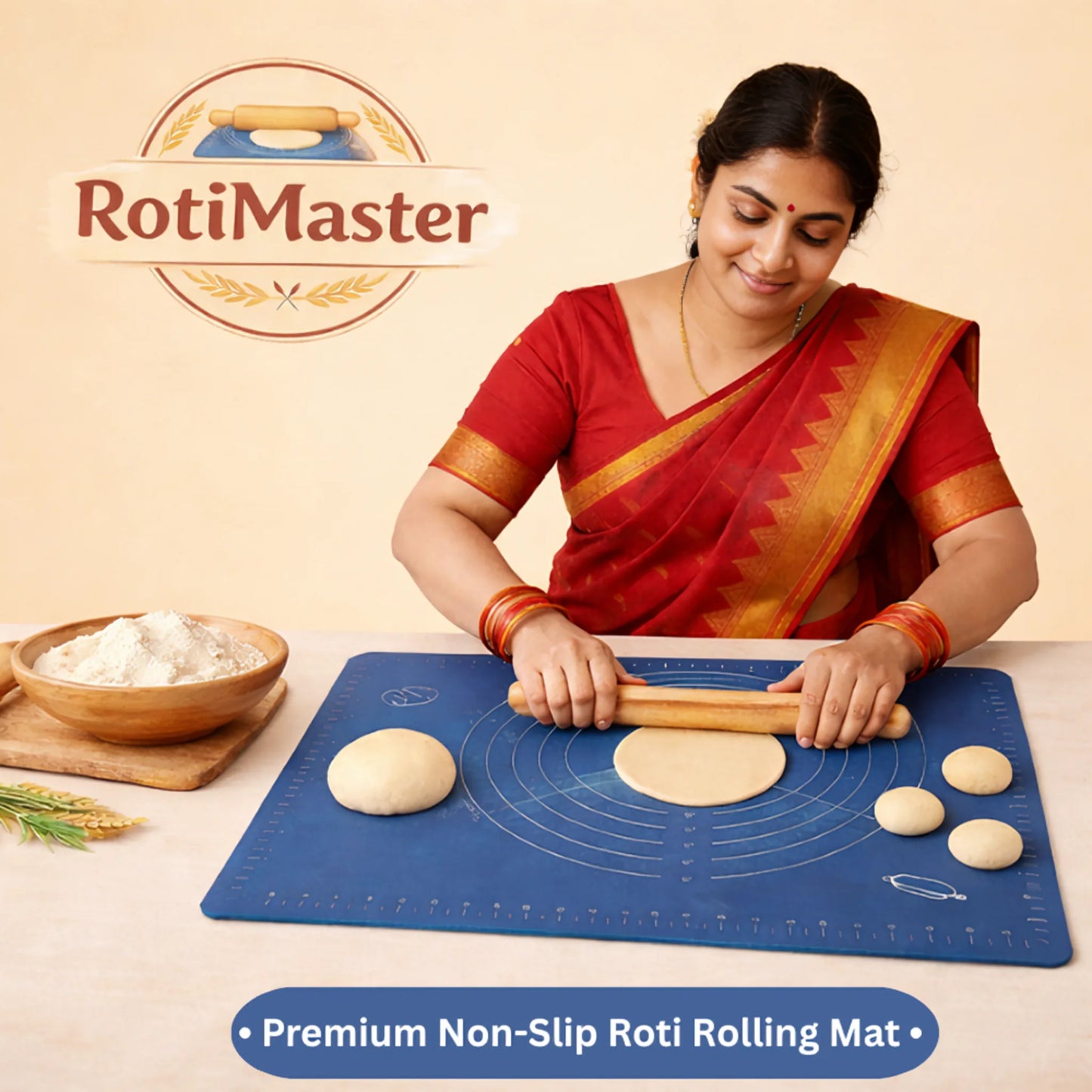 🫓 Premium Non-Stick Silicone Roti Rolling Mat